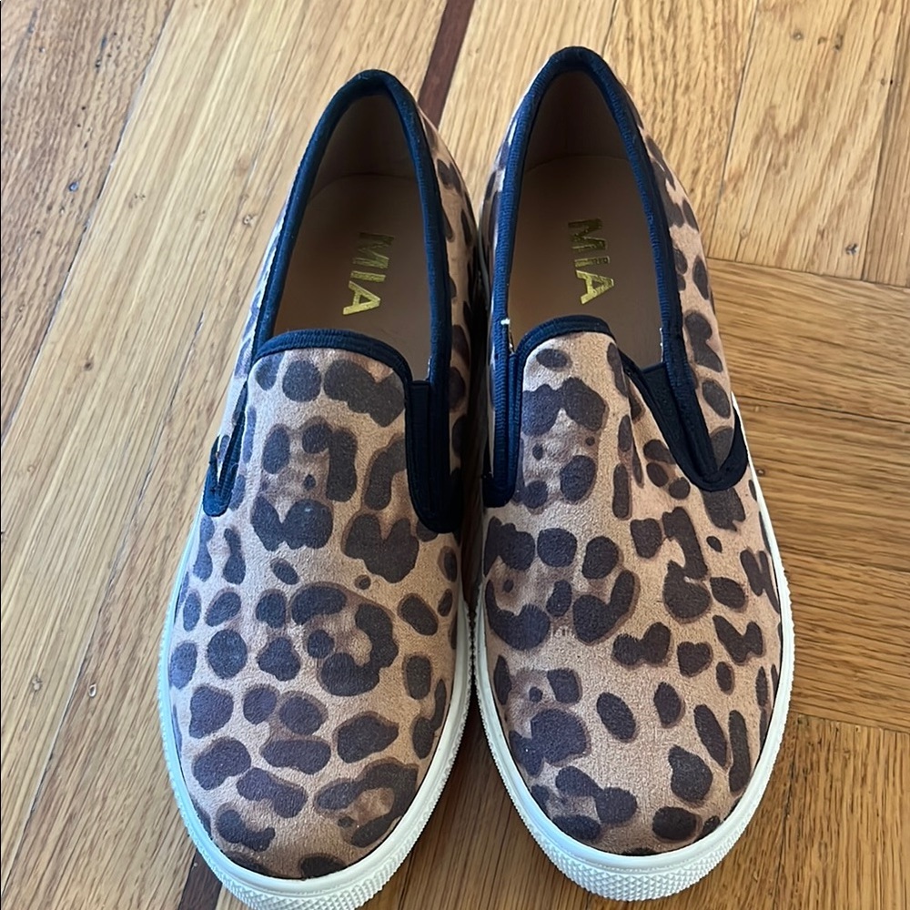 MIA Leopard Print Slip-On Sneakers